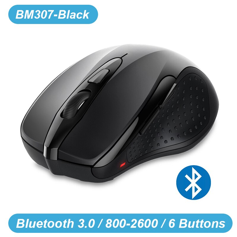 Tecknet Draadloze Muis Computer Bluetooth Muis Pc Mause Ergonomische Muis 2.4Ghz Usb Optische Muizen Voor Laptop Pc: BM307 Black