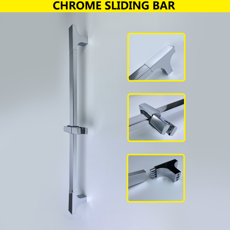 Badkamer Douche Sliding Bar Chrome Set 1/2/3 Functies Messing Abs Plastic Handheld Douche Rvs Verstelbare Bar: Bar Only