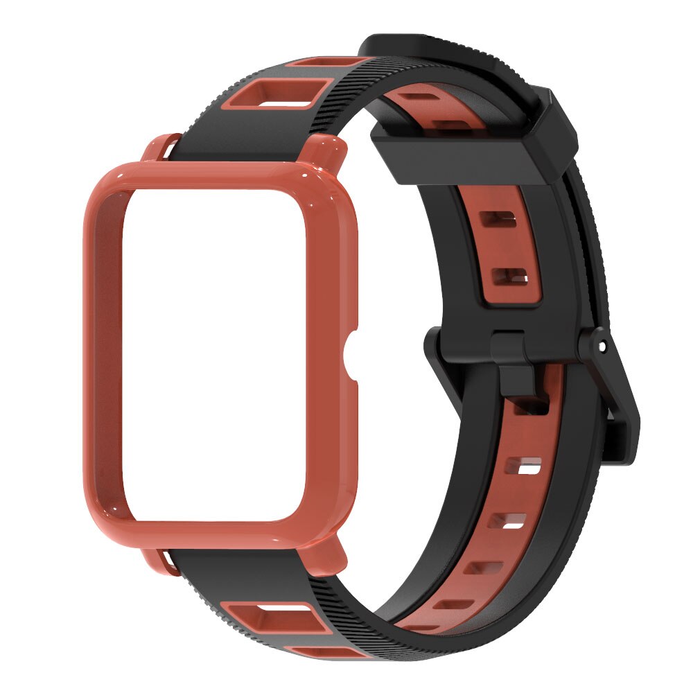 Handledsrem för huami amazfit bip s armband 20mm klockband skydd armband för amazfit bip 1s skyddsfodral för bip s: Svart orange