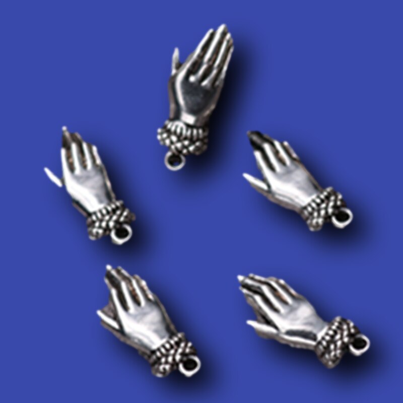 10 pçs prata chapeado beleza pequenas mãos liga pingente brincos pulseira acessórios diy encantos para jóias artesanato fazendo a891