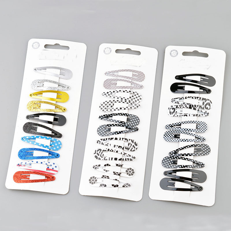 10 unidades/lote de pinzas para el pelo para niña pequeña, pasadores con estampado colorido para niña, horquillas de seguridad para niña, accesorios para el cabello