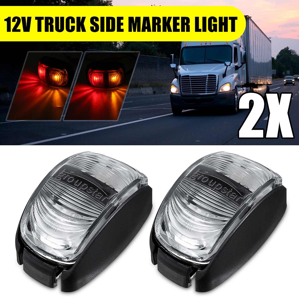 2 Stuks 12V Led Auto Truck Side Marker Klaring Lamp Achterlicht Signaal Indicatoren Lampen Auto Trailer Vrachtwagen Van suv