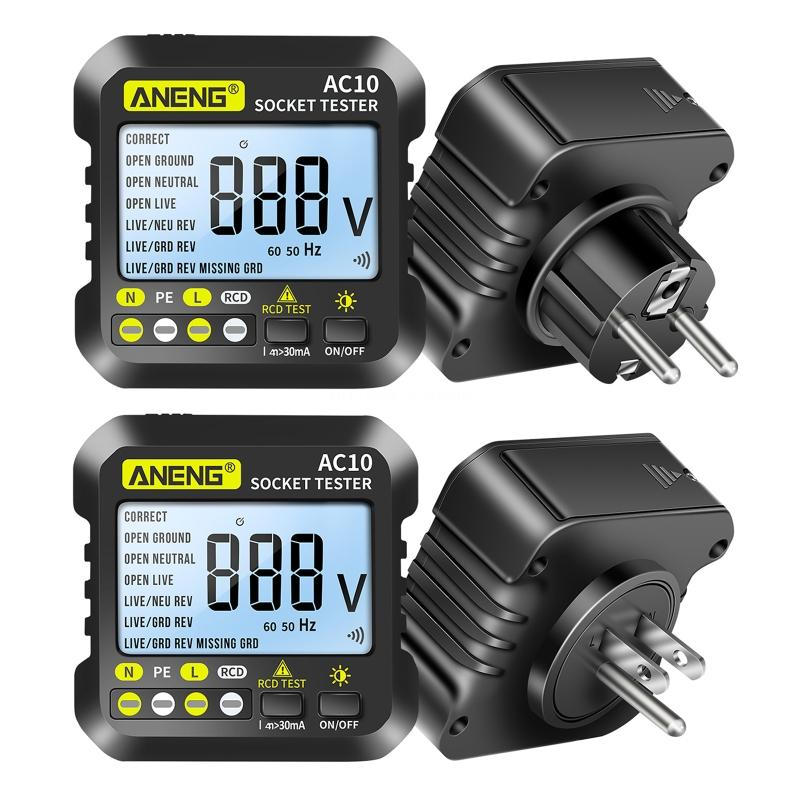 Probador de salida compacto, Detector de voltaje, probador de enchufe, Analizador de circuito, probador de fugas de enchufe de pared, cable de electricidad,