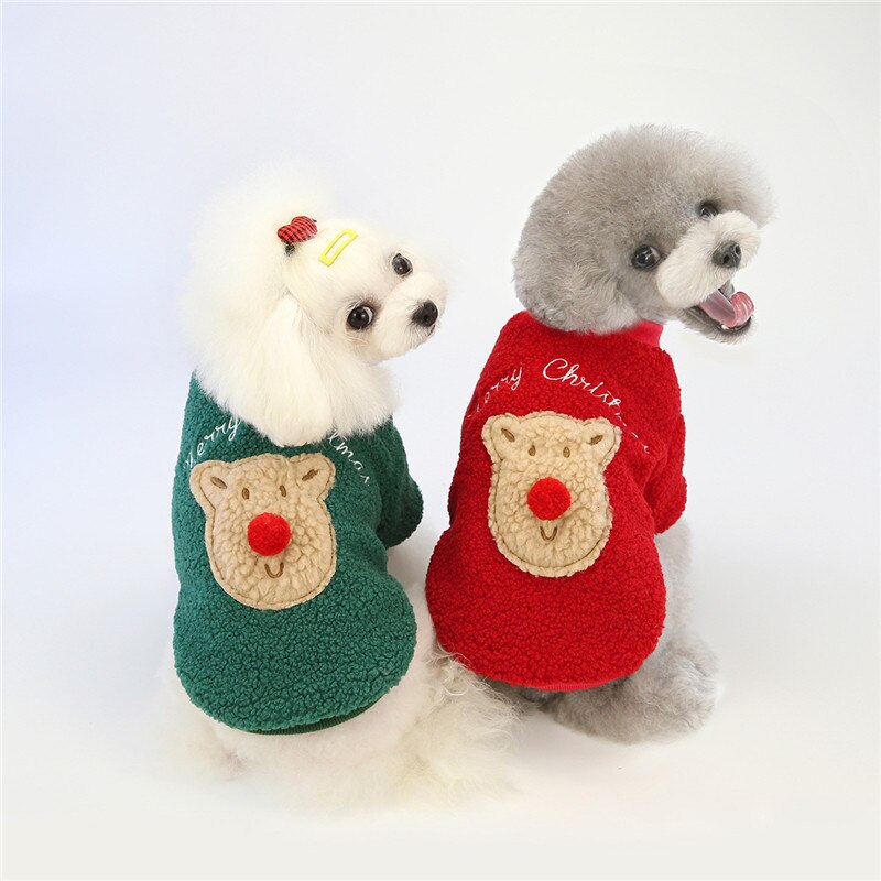 Weihnachten Elch Welpen Hund Jacke Overall Winter Warme Haustier Kleidung für Kleine Hunde Chihuahua Yorkies Katze Overall Mascotas Kleidung