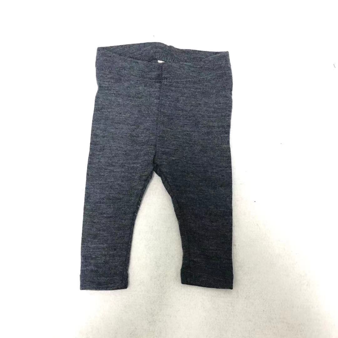 Pyjama Long en laine mérinos Pure sous-vêtements thermiques pour enfants, bas de pyjama, couche de Base naturelle et biologique: Gray / 6-9M