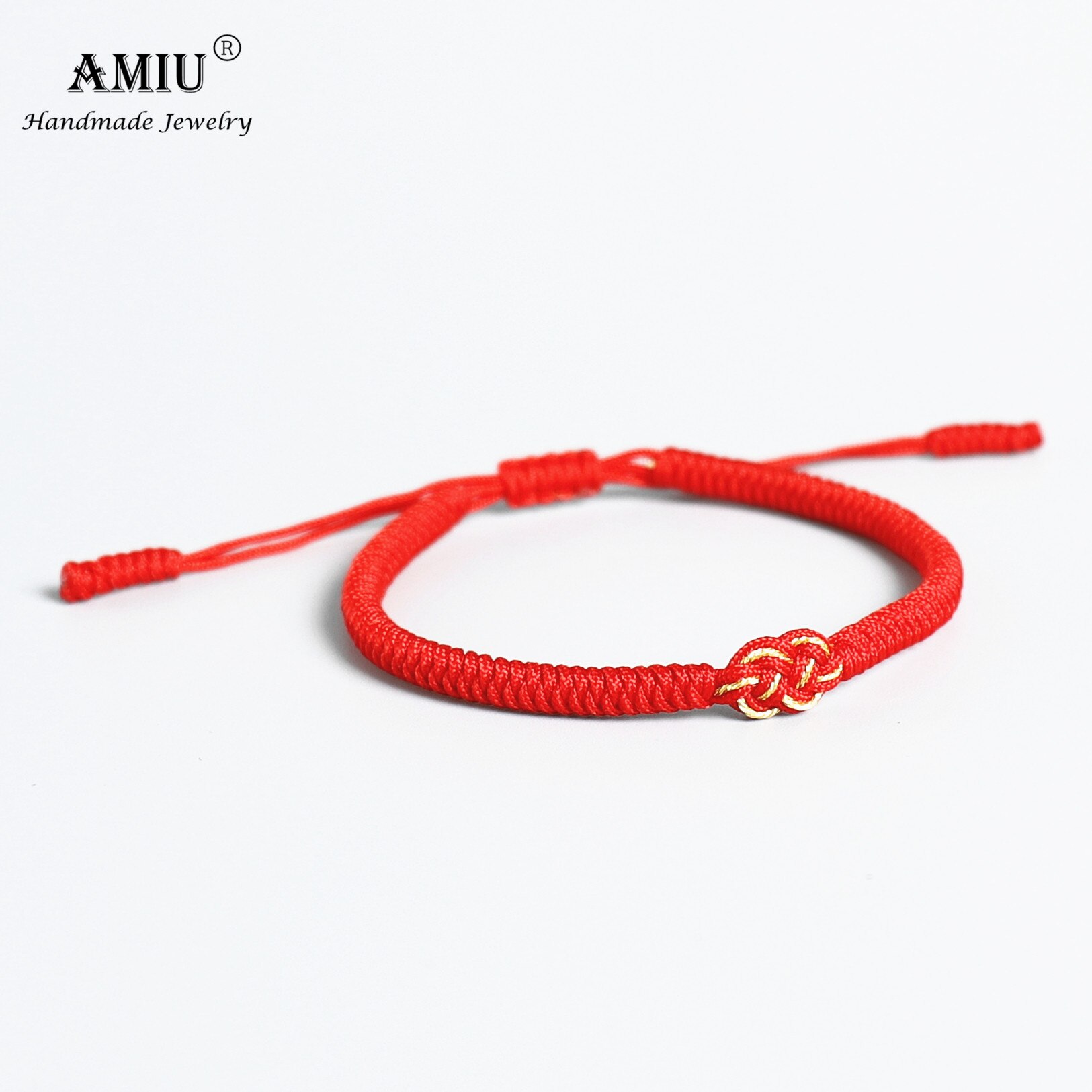 AMIU Tibetischen handgefertigt unendlich Knoten Buddhistischen Glück Armbänder Für Frauen Männer Seil Knoten Amulett Tibet Geflochtene Armbinde