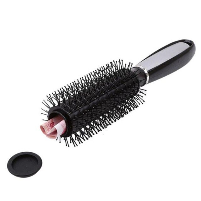 Sécurité secrète objets de valeur cachés conteneur creux maison compartiment Secret brosse à cheveux chaude cachette secrète boîte Diversion sûre: Black