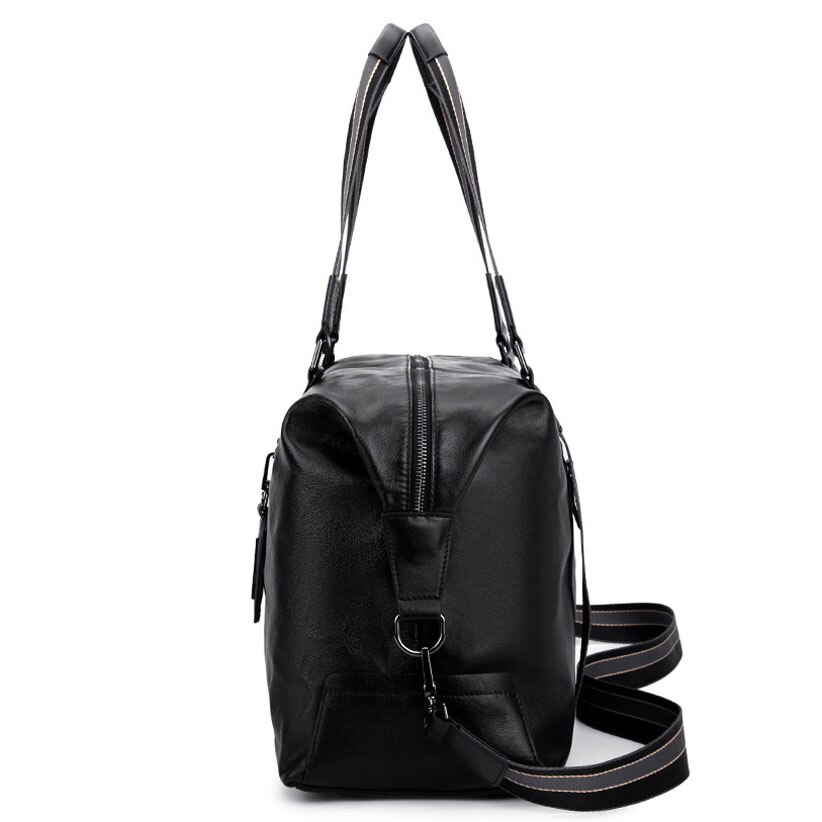 Unisex Big Handbag Thick Leather Large Capacity Shoulder Bag Male Waterproof Travel Duffle Tote Casual Messenger Crossbody Bags