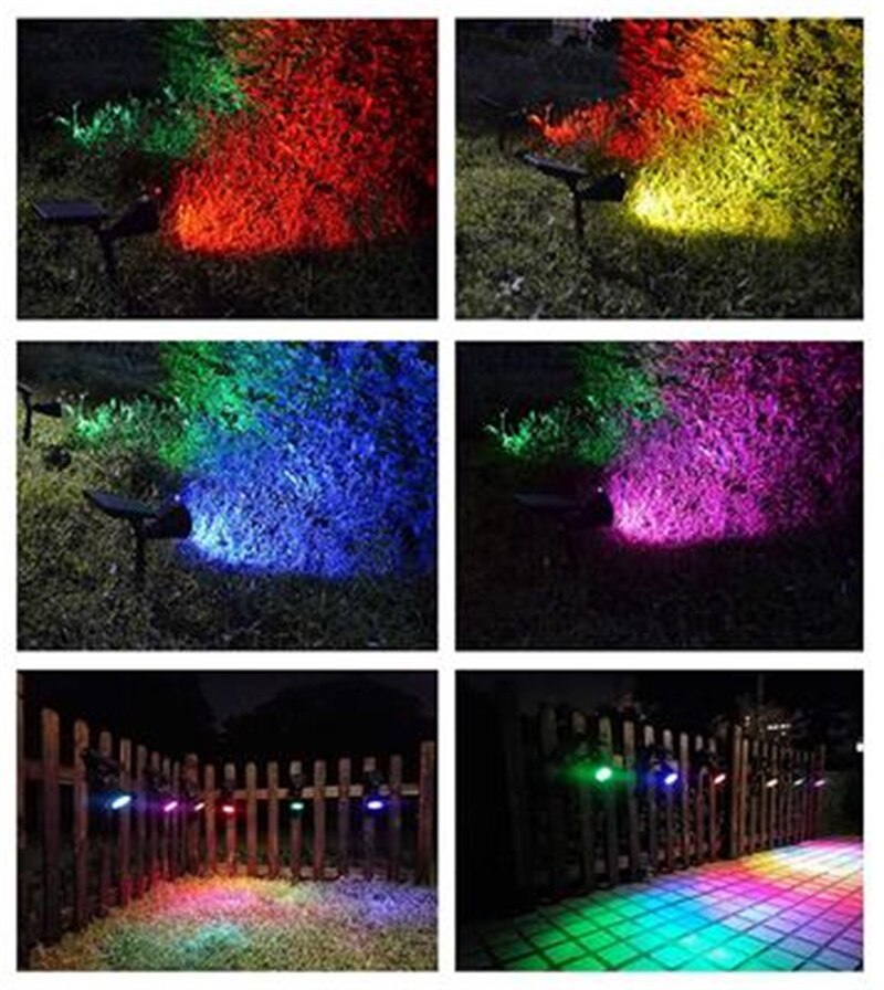 Solar Powered Spotlight 7LEDs Lights Solar Panel Outdoor Lighting Landscape Yard Garden Tree Separately Lamp Christmas Decor