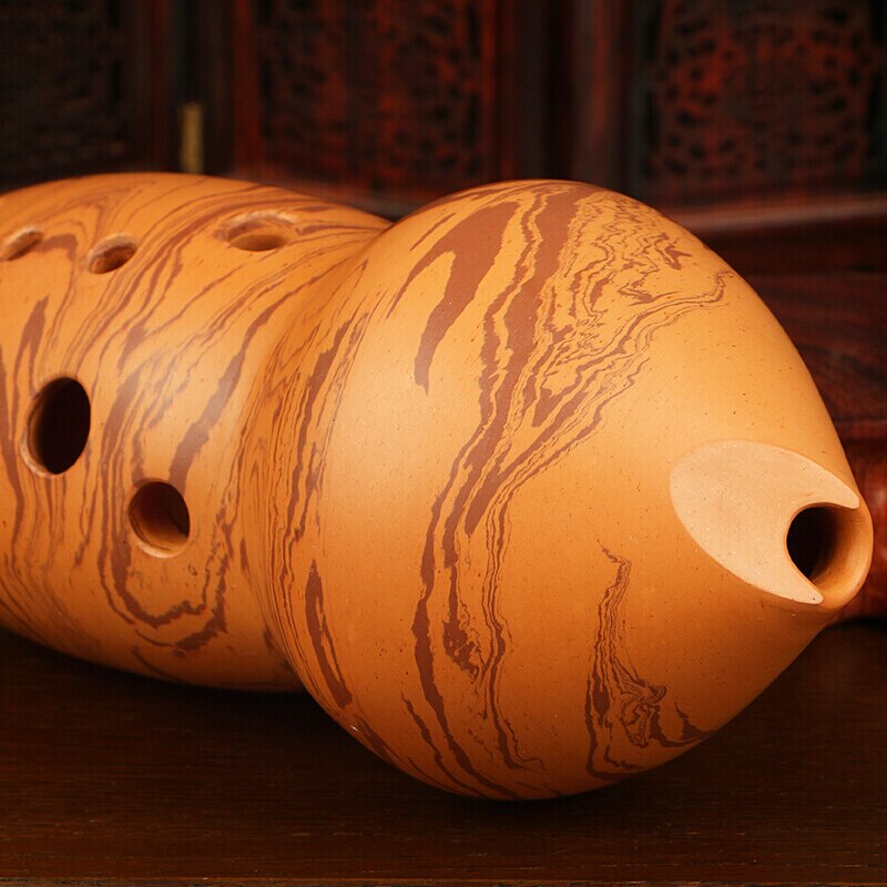 Ten hole xun natural rock pattern playing Ocarina ten hole double cavity gourd shape musical instrument