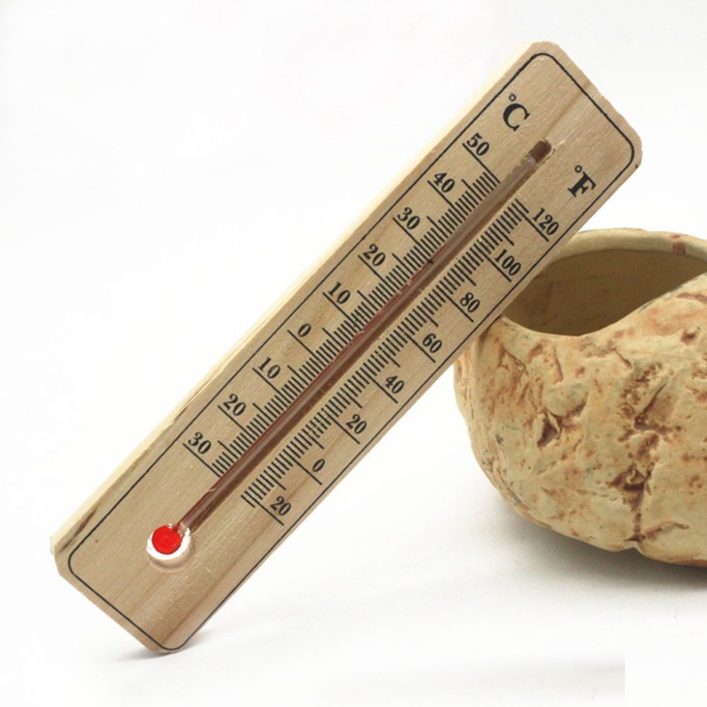 Wood Grain Hanging Vertical Office Garage Indoor Thermometer Temperature Meter Monitor Gauge Fahrenheit and Celsius Scales