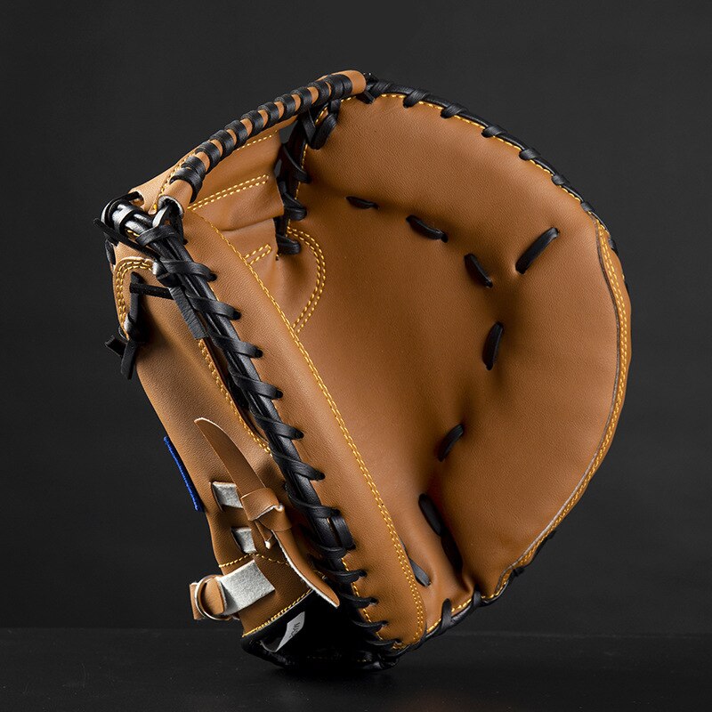 Thicken Outdoor Sports Brown Black PVC Baseball Catcher Glove Softball Practice Equipment Size 12.5 Left Hand for Adult Training: Brown