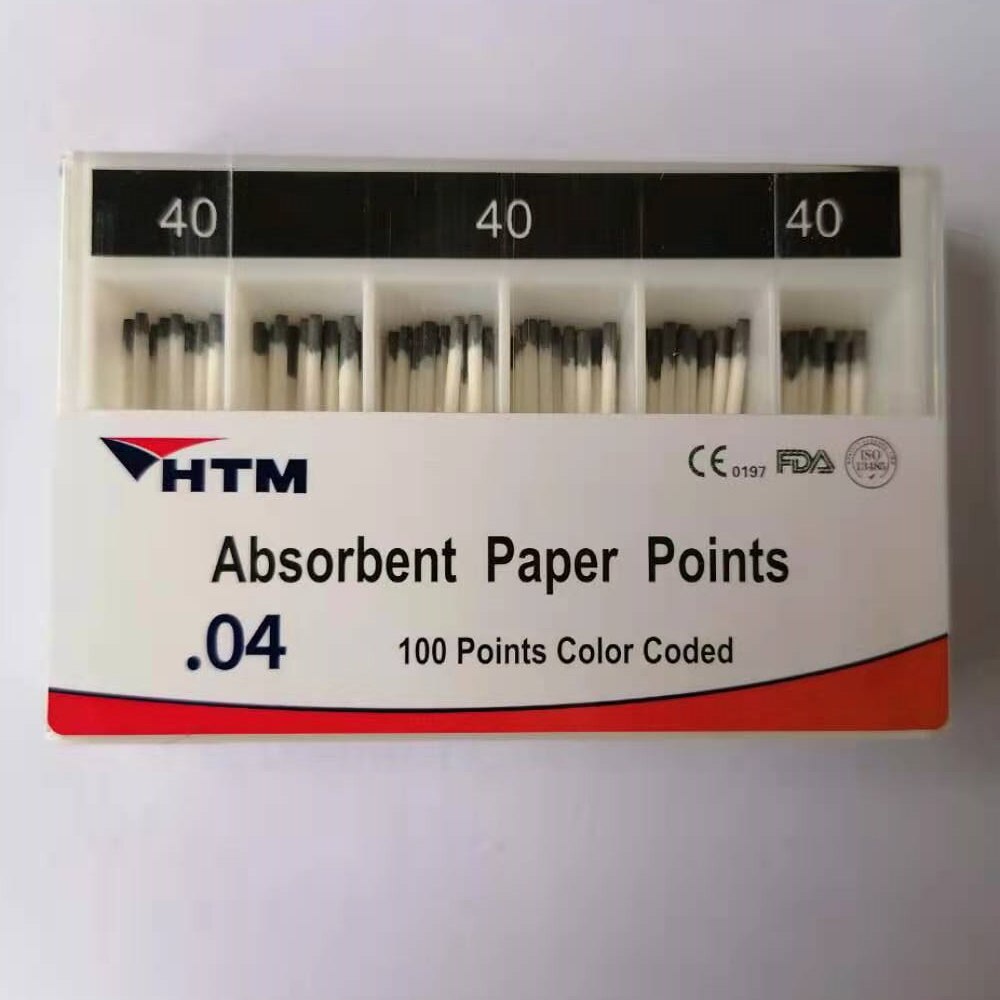 Papier absorbant dentaire jetable 0.4 – 40 #, Points pour Canal radiculaire, matériel de remplissage pour endodontie, dentiste, produit Tosi