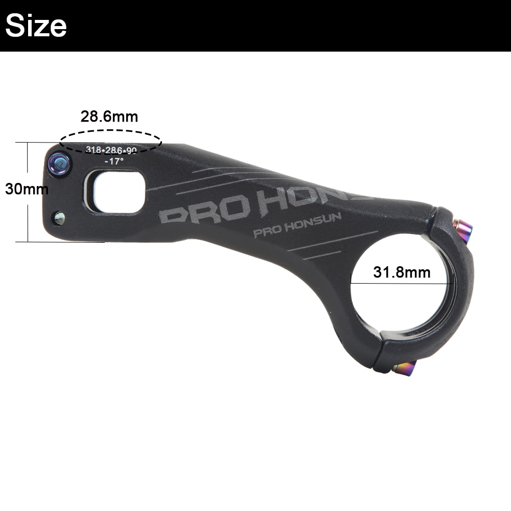 HONSUN PRO bicycle stem 17 Degree Angle MTB Bicycle Stems Parts 70mm High-Strength 31.8mm Stem for XC AM MTB Mountain Road Bike