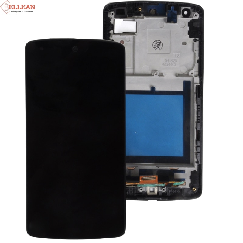 Hh 4.95 " origineel scherm voor lg nexus 5 lcd met touchscreen-digitizermontage  d820 d821 schermen met frame gratis verzending + gereedschap