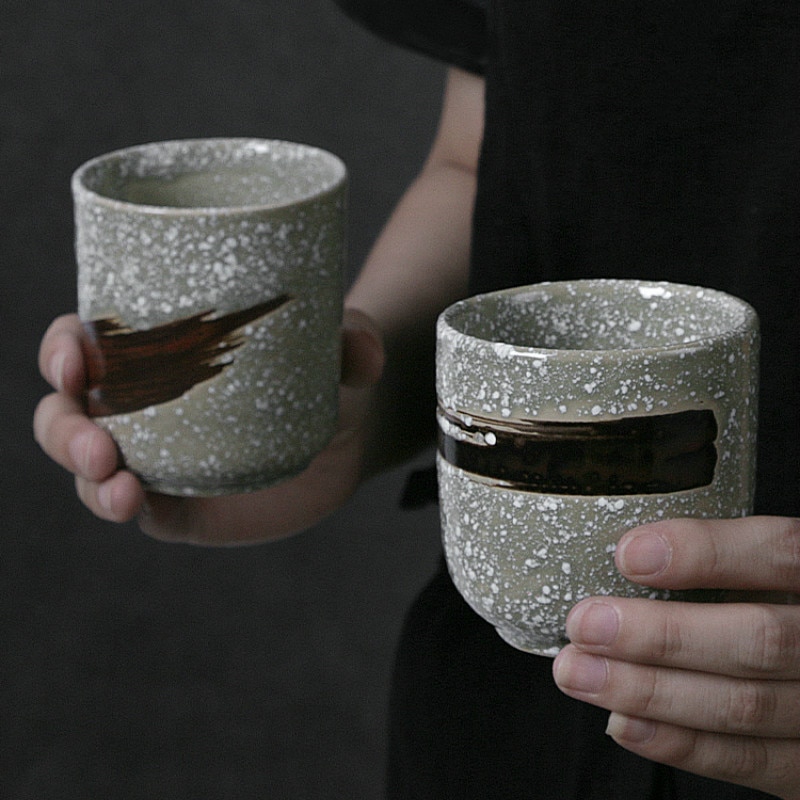 Japanese ceramic teacup water cup retro stoneware coffee cup home teacup commercial cooking tableware