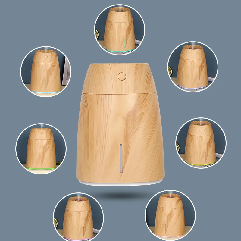 600 ml Holzmaserung Luftbefeuchter USB Aroma Diffusor Zerstäuber USB Haushalt Luftbefeuchter Feuchtigkeitsspendende Instrument Desktop Luftbefeuchter