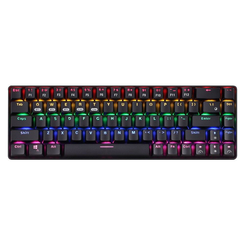 68-Key Player Keyboard Wireless Bluetooth Type-C RGB Backlit Wired Mechanical Gaming Keyboard LED Backlit Mechanical Keyboard