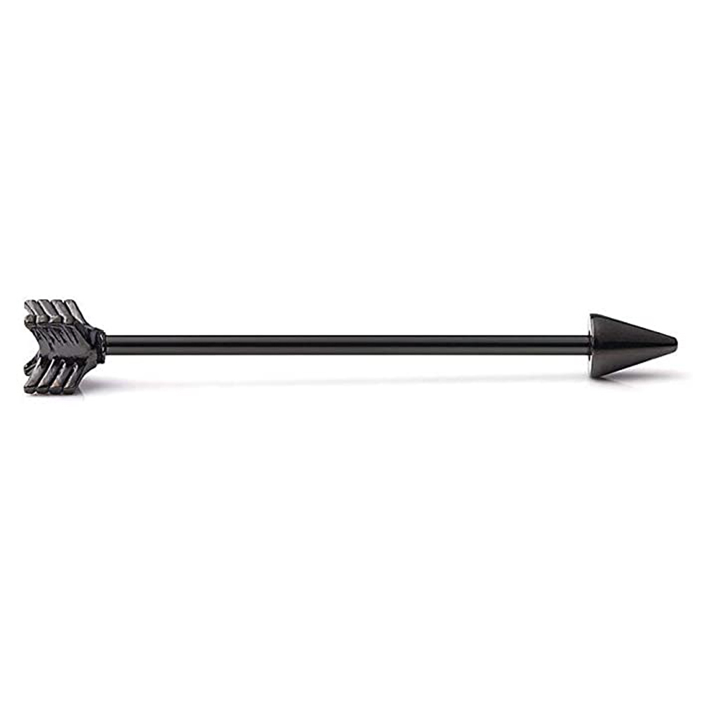 Pendiente de acero quirúrgico para hombre y mujer, Piercing Industrial para el cartílago, joyería para el cuerpo, barra de 38mm de longitud, 8 piezas: Rodio plateado