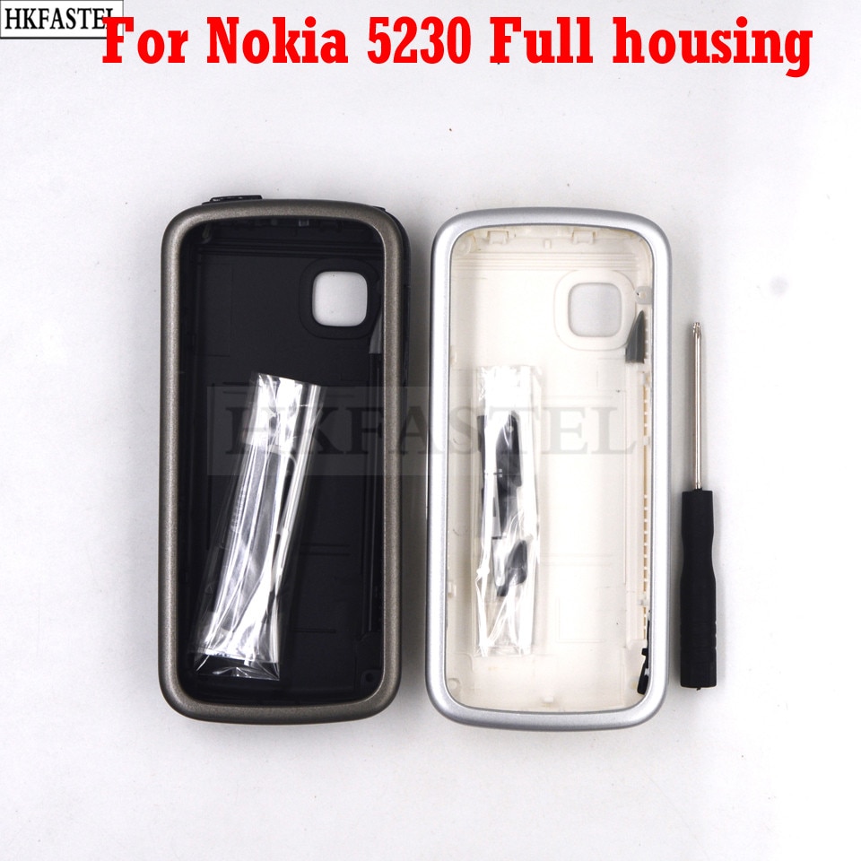 Cover Voor Nokia 5230 Full Complete Mobiele Telefoon Behuizing Geval + Toetsenbord Vervangende Onderdelen + Gereedschap,