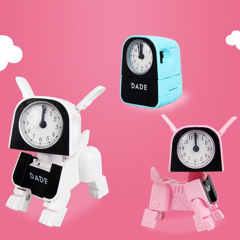 Ragazzo Bambini di Allarme Orologio Del Fumetto canna robot Orologio Da Tavolo Giocattolo telecamera Da Letto Sveglia Orologio desktop di Viaggio fa Orologi