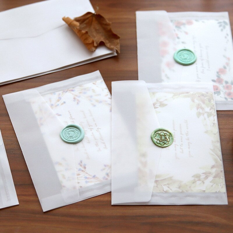 5pcs/lot Blank Translucent Sulfuric Acid Paper Envelope Bag White Envelope DIY Bag Postcard Photo Storage