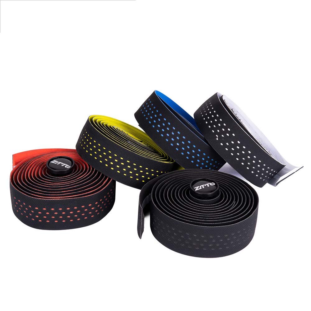 ZTTO Road Bike Bar Tape Toughness Vibration Damping Anti-Vibration EVA PU Bent Handlebar Bar Tape Handle belt Wrap+2 Bar Plugs