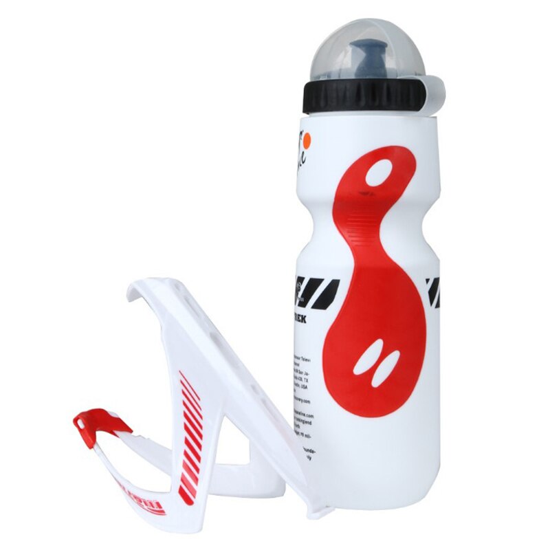 Mountainbike Water Drink Fles + Houder Outdoor Sport Draagbare Water Fles 650Ml: WHITE