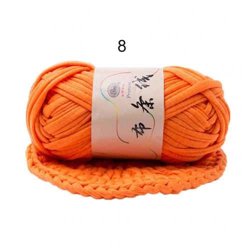 Hand-knit Woven Thread Thick Basket Blanket Braided DIY Crochet Cloth Fancy Yarn Hand-knitted Medium and Thick Wool: Orange