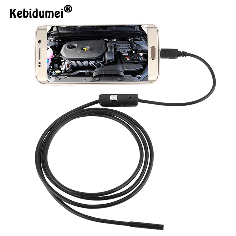 Kebidumei 1M 7mm USB Kabel Mini Stijve Inspectie Camera Slang Buis Waterdichte Endoscoop Borescope Met 6 LED Voor android Telefoon
