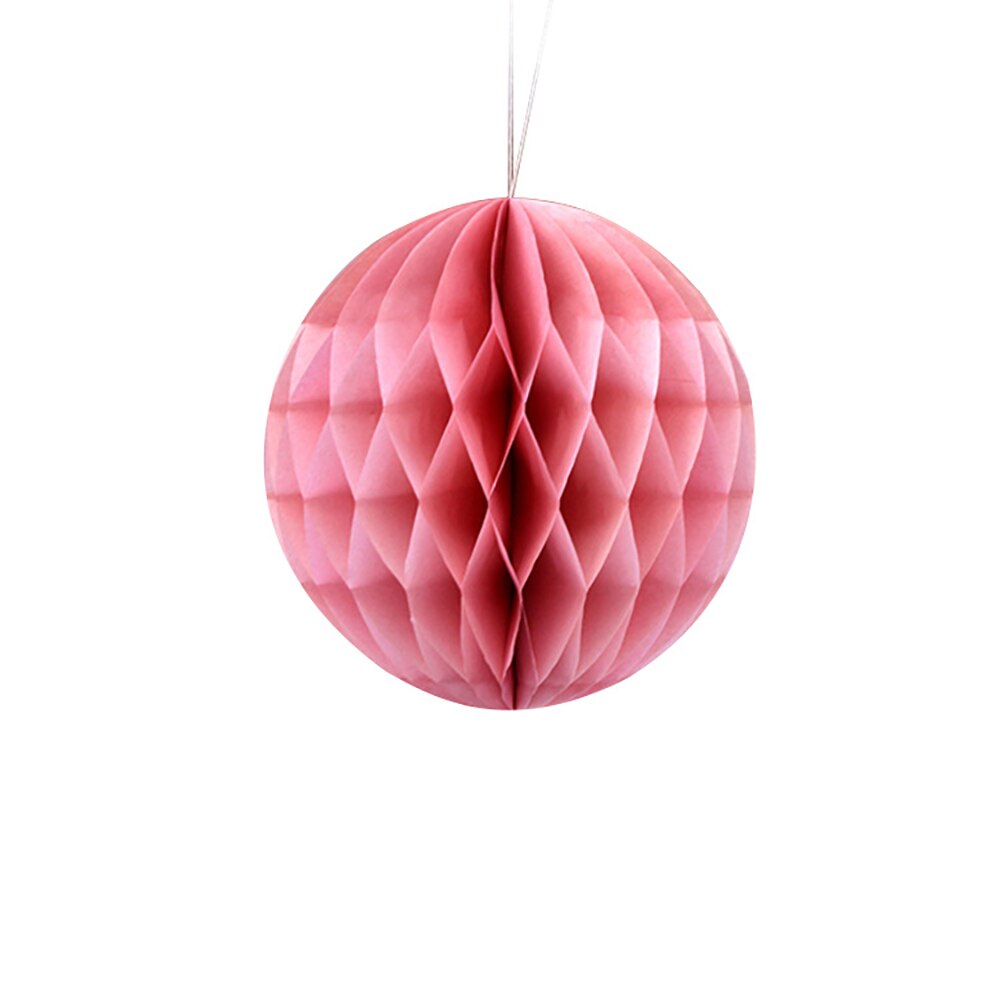 1pc 12 pouces noël papier de soie lanterne pompons nid d'abeille boules fleur suspendus décor mariage fête décoration fournitures: Champagne