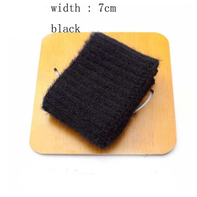 1pcs 6-10cm wide 19 color Thicken cotton Faux velvet ribbed elastic cuff neckline DIY fabric accessories velvet fabric strech: black