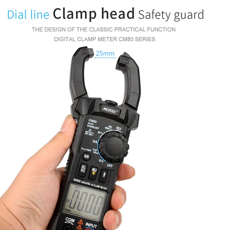 6000 Counts True RMS Digital Clamp Meter AC Current AC/DC Voltage Resistance Tester Measuring Tools VFC Capacitance Multimeter