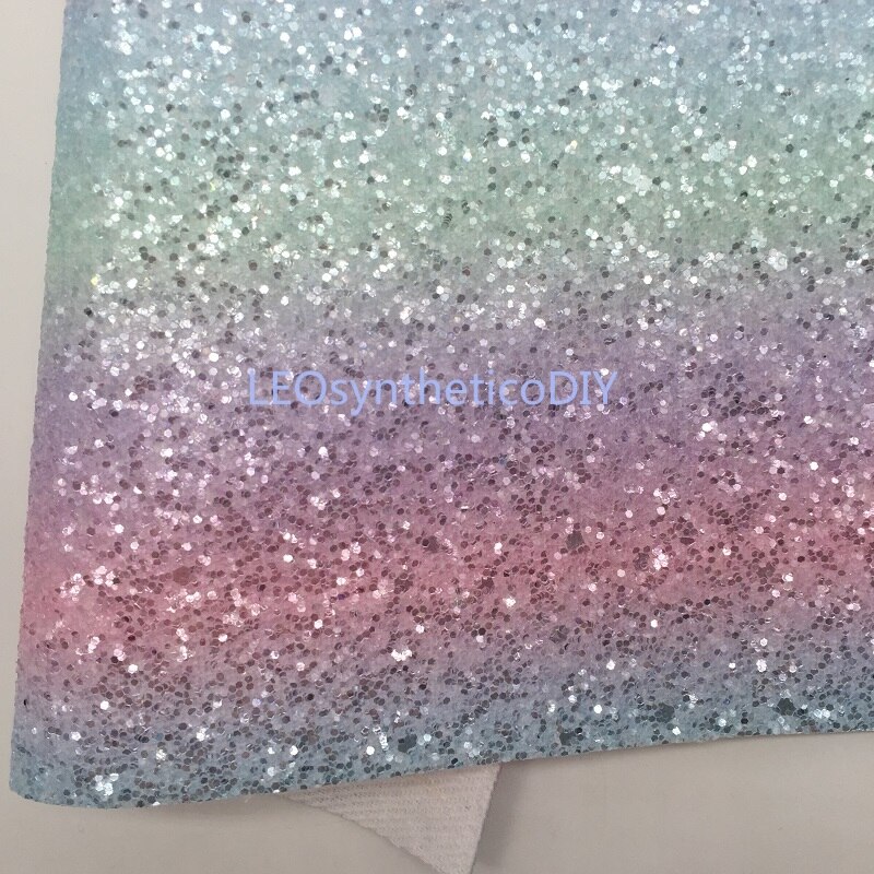 1pc feuilles de tissu pailleté 21 x 29cm , cuir pailleté cristal arc-en-ciel pour faire des nœuds leosyntheticodiy  t477a
