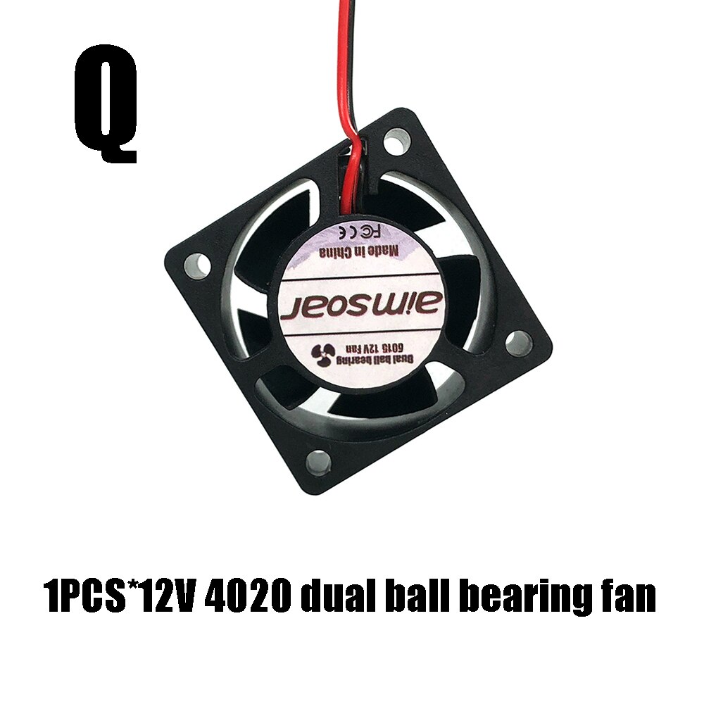 3010/4010/4020/5015/6015mm oil/hydraulic/dual ball bearing fan 12v/24v cooler cooling fan blower 2 Pin For Creality ender3 cr10: Q.4020 Dual ball 12V