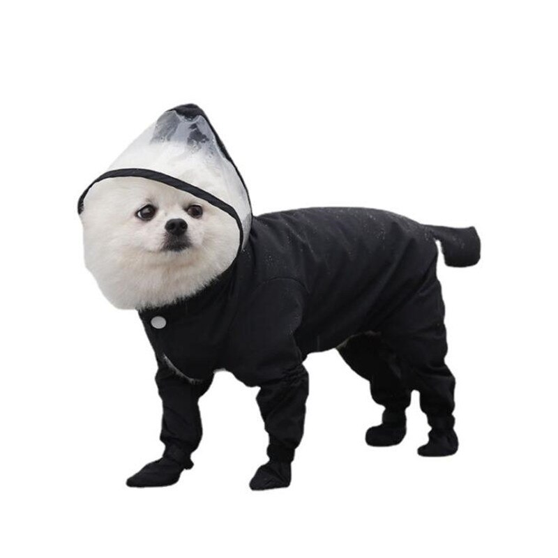 Mono impermeable para perro mascota, ropa de cuatro patas, todo incluido, impermeable, para perros pequeños, ropa para perros abrigo al aire libre, suministros para mascotas
