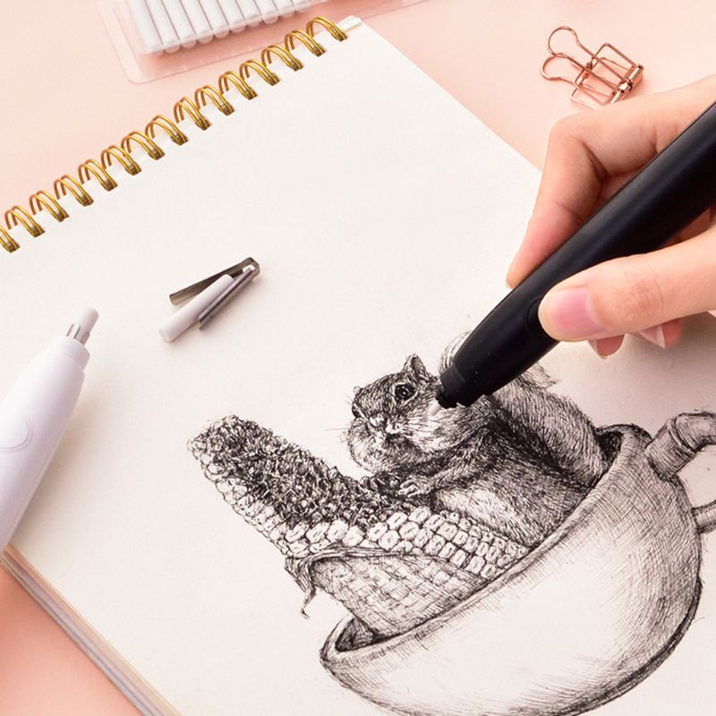 Kawaii Electric Eraser Pencil Drawing Mechanical Cute Kneaded Erasers for Kids School Office Supplies Rubber Pencil Eraser Refil