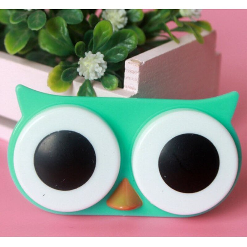 1PC Cute Owl Travel Contact Lens Case Box Container Storage Soak Kit Hard Holder Plastic Eyewear Accessories