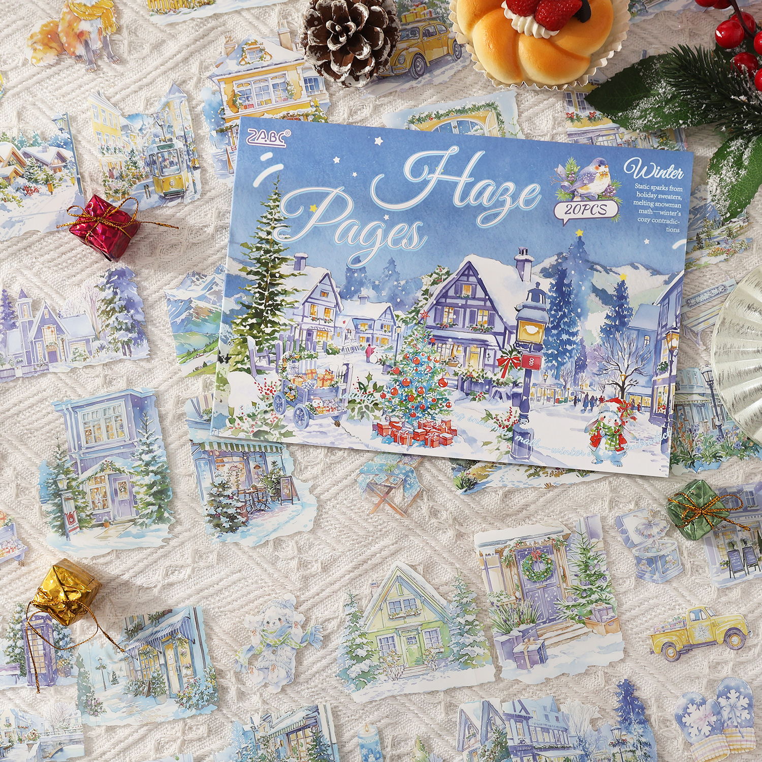 20 stuks lente, zomer, herfst, winter Landschap stansen sticker boek DIY handgemaakte plakboek esthetische briefpapier ﻿