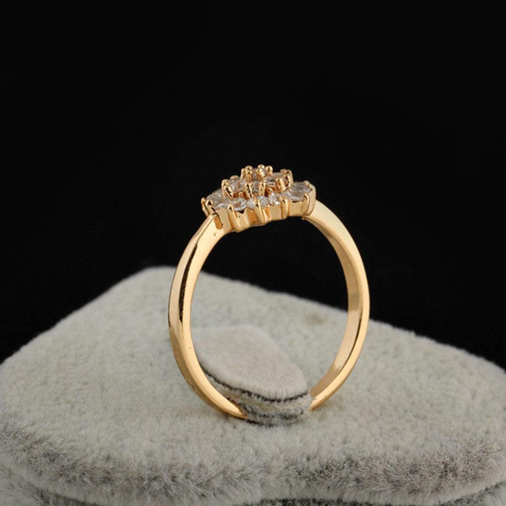 Anillo de boda con diamantes de imitación y Flor de circón para mujer, sortija , accesorios de joyería, nueva