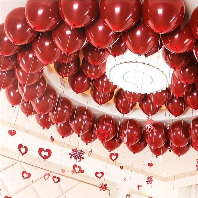 10/20Pcs Ruby Red Latex Ballonnen Hart Opblaasbare Lucht Helium Ballon Valentijnsdag Huwelijk Wedding Party decoratie