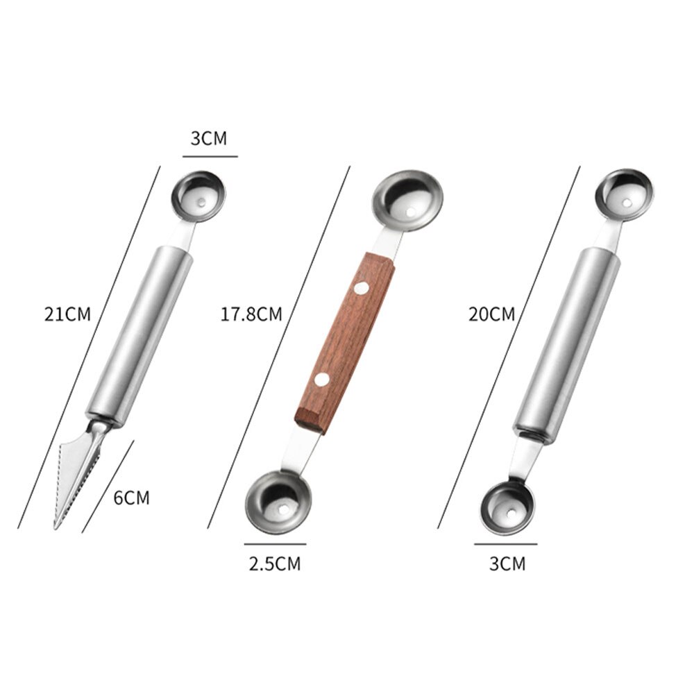 Melone Baller notizia in anticipo impostato coltello da intaglio in acciaio inossidabile anguria cantalupo scoop per tagliare e raccogliere frutta meloni strumenti