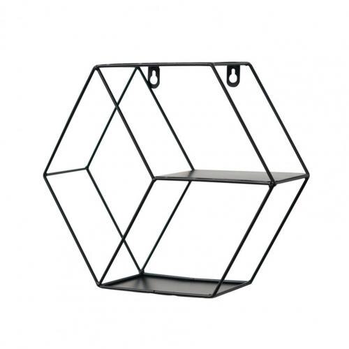 Storage Organizer Floating Geometric Figure Smooth Lines Round Shape Storage Rack for Home: Black 1