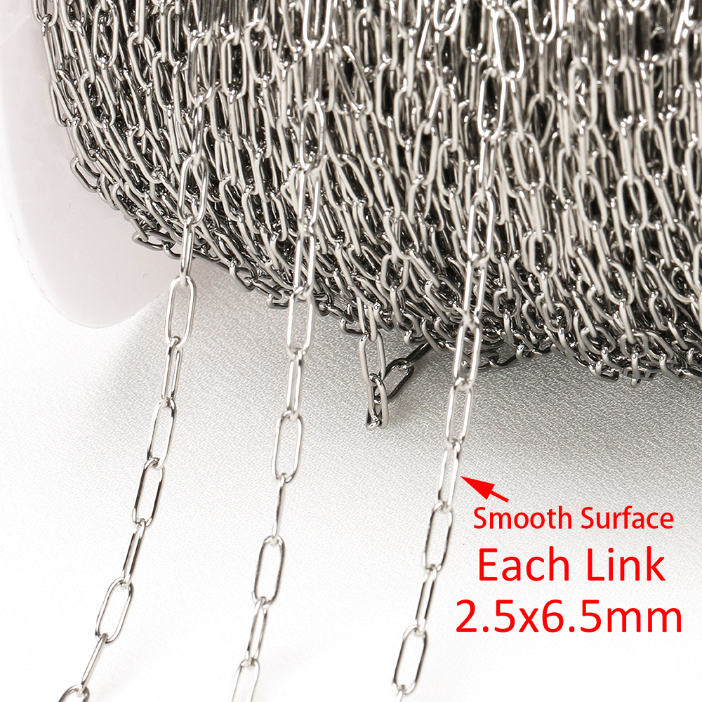 Cadenas de acero inoxidable de 2 metros para la fabricación de joyas, collar DIY, pulsera, Gargantilla, accesorios, cadena ovalada de enlace cerrado, Color dorado: Castaño