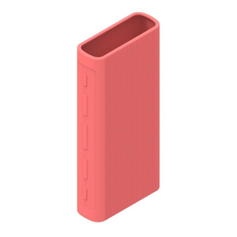 1PCS Full Protective Case Anti-slip Protective Silicone Power Bank Protective Cover For Xiaomi Portable Power 20000mah: Pink