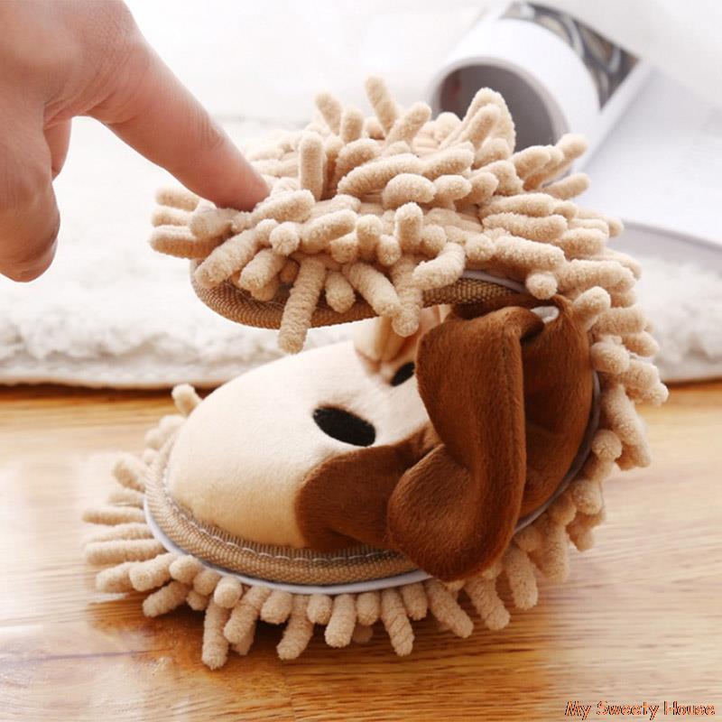 Lui-Zapatillas mopa Unisex para el invierno, zapatos para limpiar el suelo, para el hogar