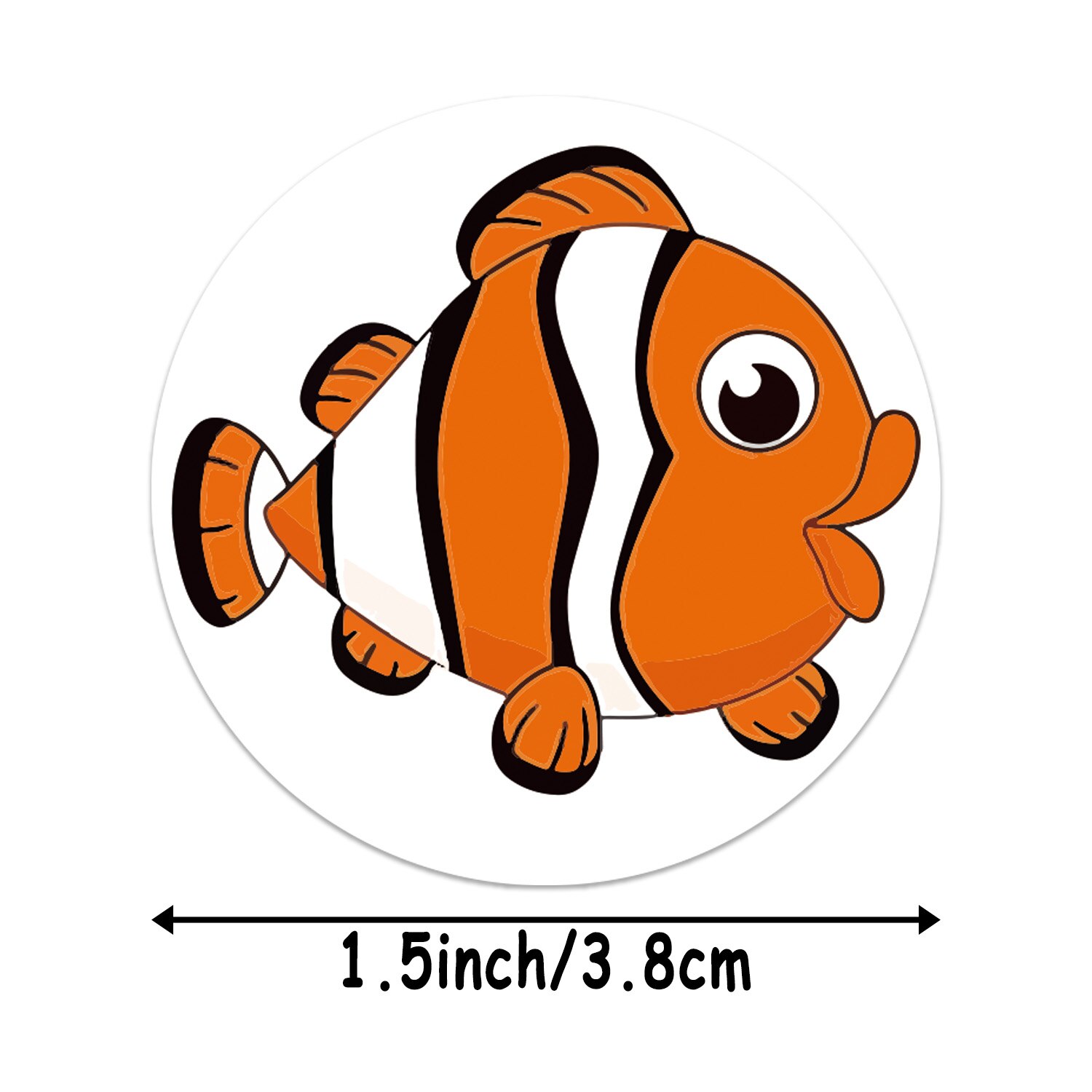 500Pcs/Roll Schattige Ronde Zee Dier Stickers Voor Kinderen 8 Ontwerpen School Leraar Levert Aanmoediging Beloning Kinderen Stickers