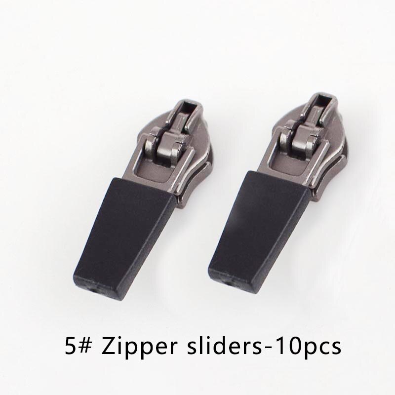 2M 5# Reflective Strip Waterproof Zipper Black White Nylon Zipper for Sewing Invisible Plasti Coil Zips Bags DIY Accessories: No5sliders-10pcs