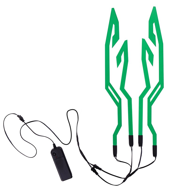4-in-1 Motorcycle Helmet LED Luminous Sticker Night Riding Cold Light Signal Flashing Strip Helmets Universal Strip USB Charger: Green