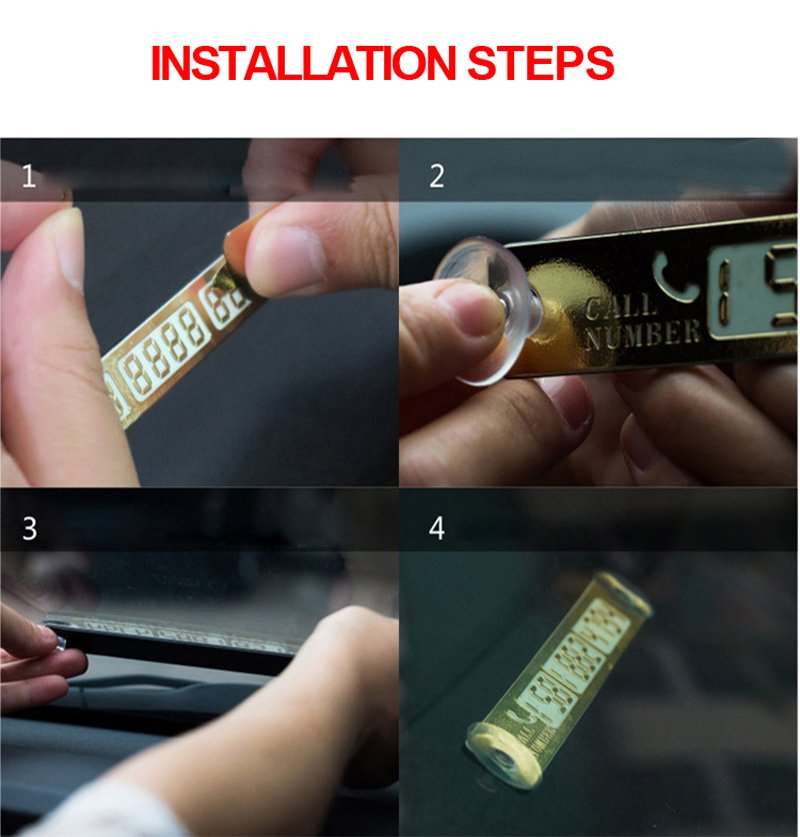 Auto-Styling Auto Lichtgevende Tijdelijke Parkeerkaart Met Sukkels En Telefoonnummer Kaart Plaat Auto Stickers Voor